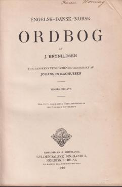 Engelsk-Dansk-Norsk Ordbog