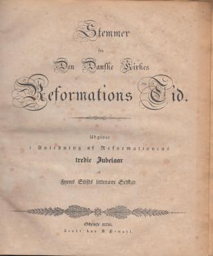 Stemmer Fra Den Danske Kirkes Reformations Tid (1836) ¤