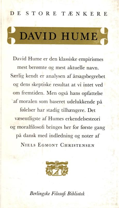 David Hume - de store tænkere