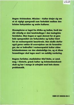 Kristendom Mission - Kultur