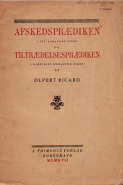 Afskedsprædiken i Skt. Johannes kirke og Tiltrædelsesprædiken i Garnisons (Zebaoths) kirke