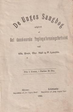 De unges sangbog (1892) ¤