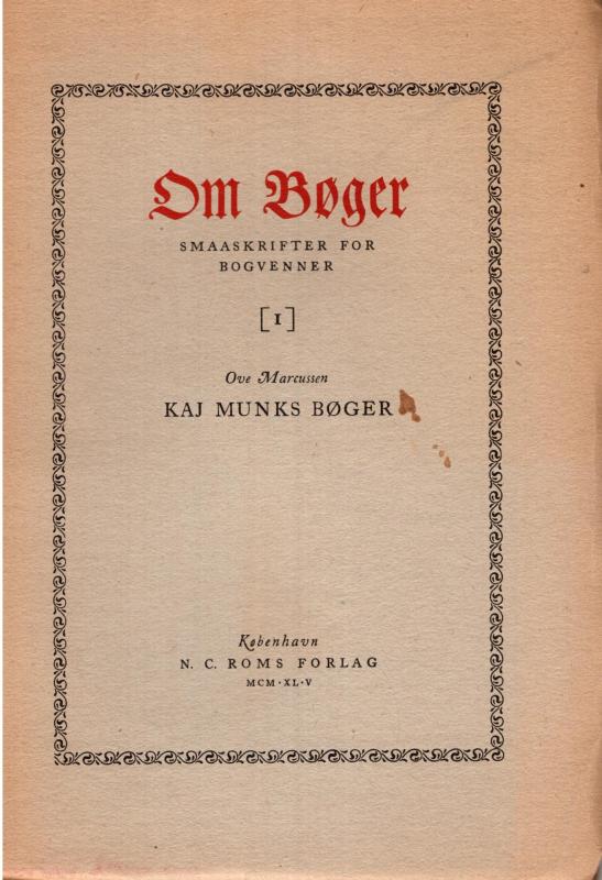Kaj Munks bøger