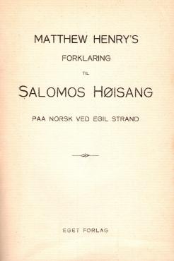 Salomos høisang