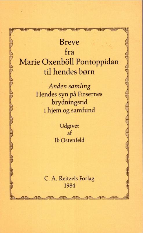 Breve fra Marie Oxenböll Pontoppidan til hendes børn