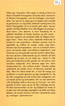 Breve fra Marie Oxenböll Pontoppidan til hendes børn