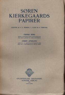 Søren Kierkegaards papirer (tiende bind) første til femte afdeling