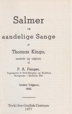 Salmer og aandelige sange af Kingo (1977) Sjunge kor af Kingo
