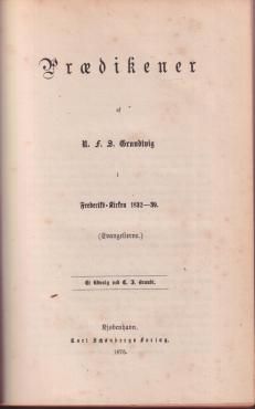 Prædikener af N.F.S. Grundtvig i Frederiks-Kirken 1832-39