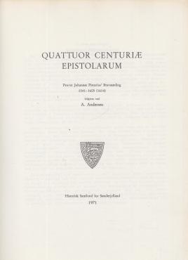 Quattuor centuriæ epistolarum (Provst Johannes Pistorius' brevsamling )