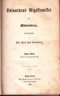 Høinordens Rigskrøniker fra Middelalderen (2. bind) (1865)