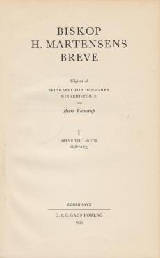 Biskop H. Martensens breve I-III