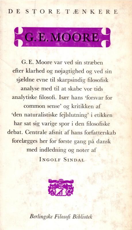 G. E. Moore - de store tænkere