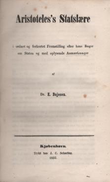 Aristoteles's Statslære (1852) ¤
