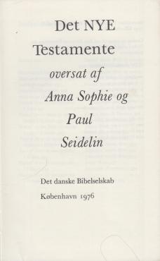 Det nye testamente oversat af Seidelin