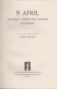 9. april, skildret i breve fra danske soldater
