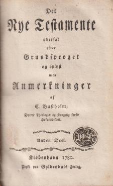 Det Nye Tastamente 2. deel (1780) ¤