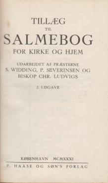 Tillæg til salmebog for kirke og hjem