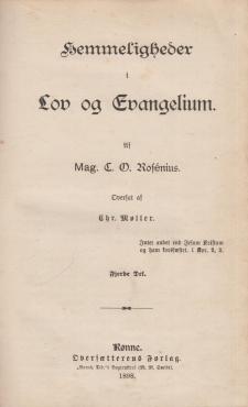Hemmeligheder i Lov og evangelium (del 4) (1898)