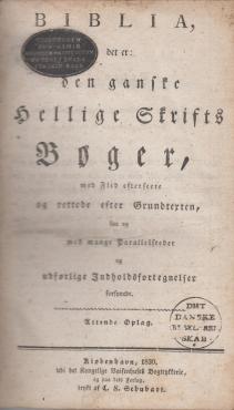Biblia / bibelen (1830) ¤