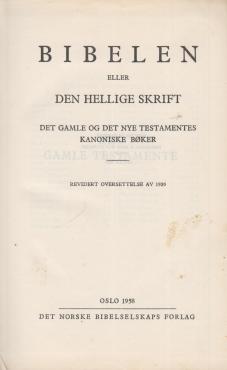 Bibelen (1958) Norsk ¤