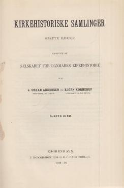 Kirkehistoriske samlinger (6. række VI bind) (1948-50)