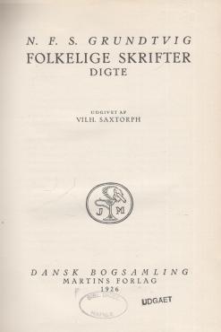Folkelige Skrifter. Digte.