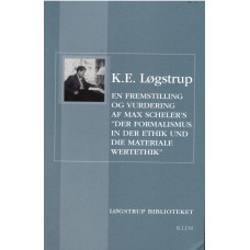 En fremstilling og vurdering af Max Scheler's "Der Formalismus in der Ethik und die materiale Wertethik" (ny bog)