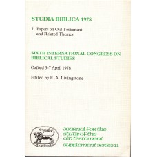 Studia Biblica 1978: Papers on Old Testament and Related Themes